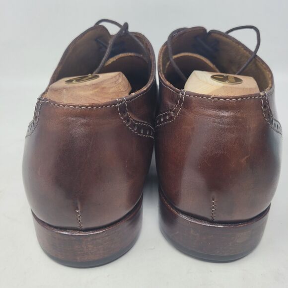 Leather Wingtips Italy Oxford Bespoke Mens Cordovan Vero Curio Dress Shoes Sz 10 main image 6